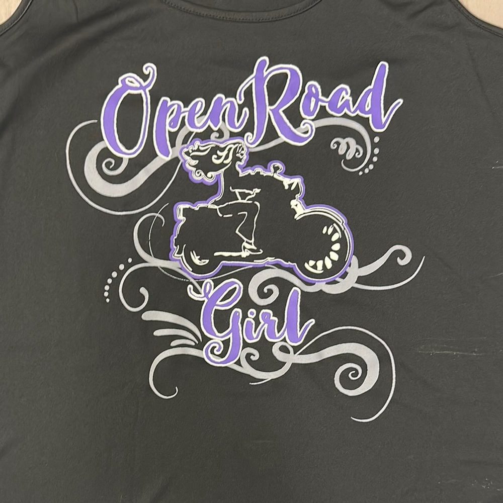 Open Road Girl Tank Top - Black and Purple